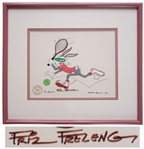 Bugs Bunny Limited Edition Hand-Painted Cel Signed by Legendary Animator Friz Freleng